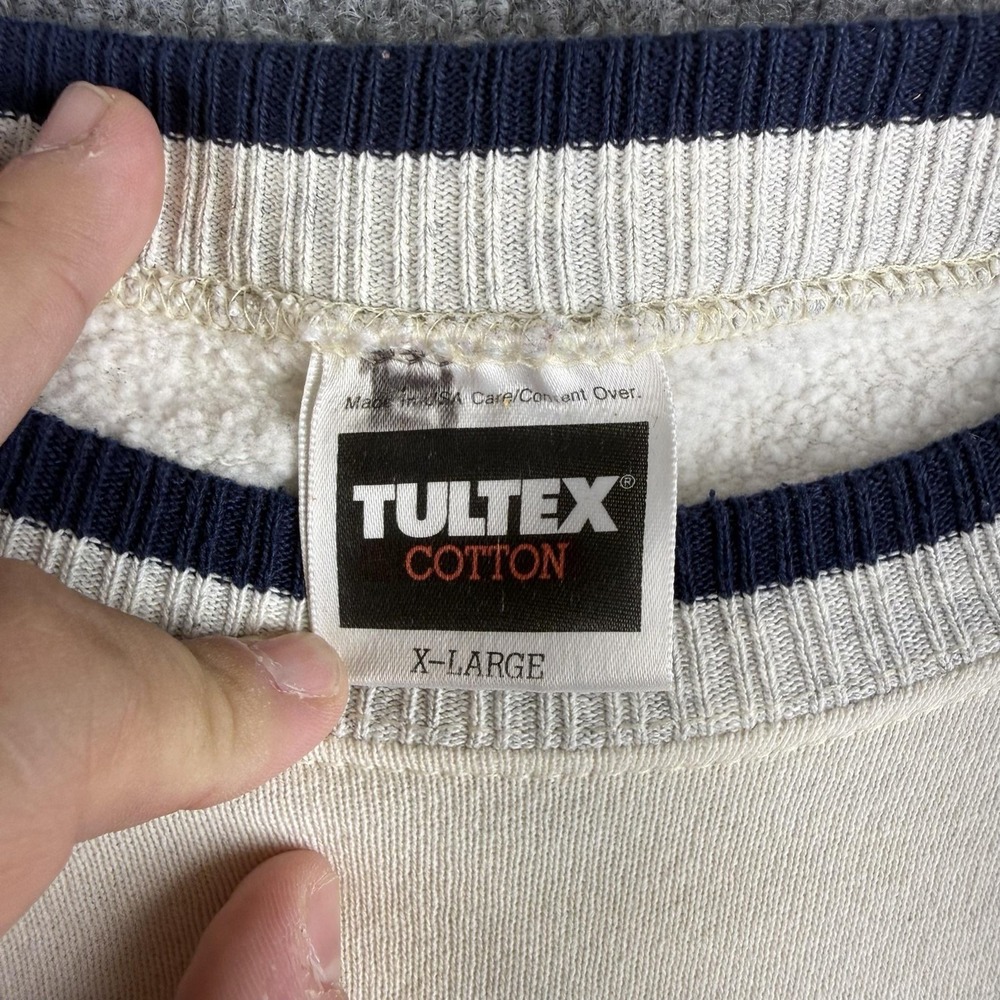 Vintage Tultex Sweatshirt Mens XL White Alaska Orca Whale Graphic Made USA 90s - Picture 6 of 11